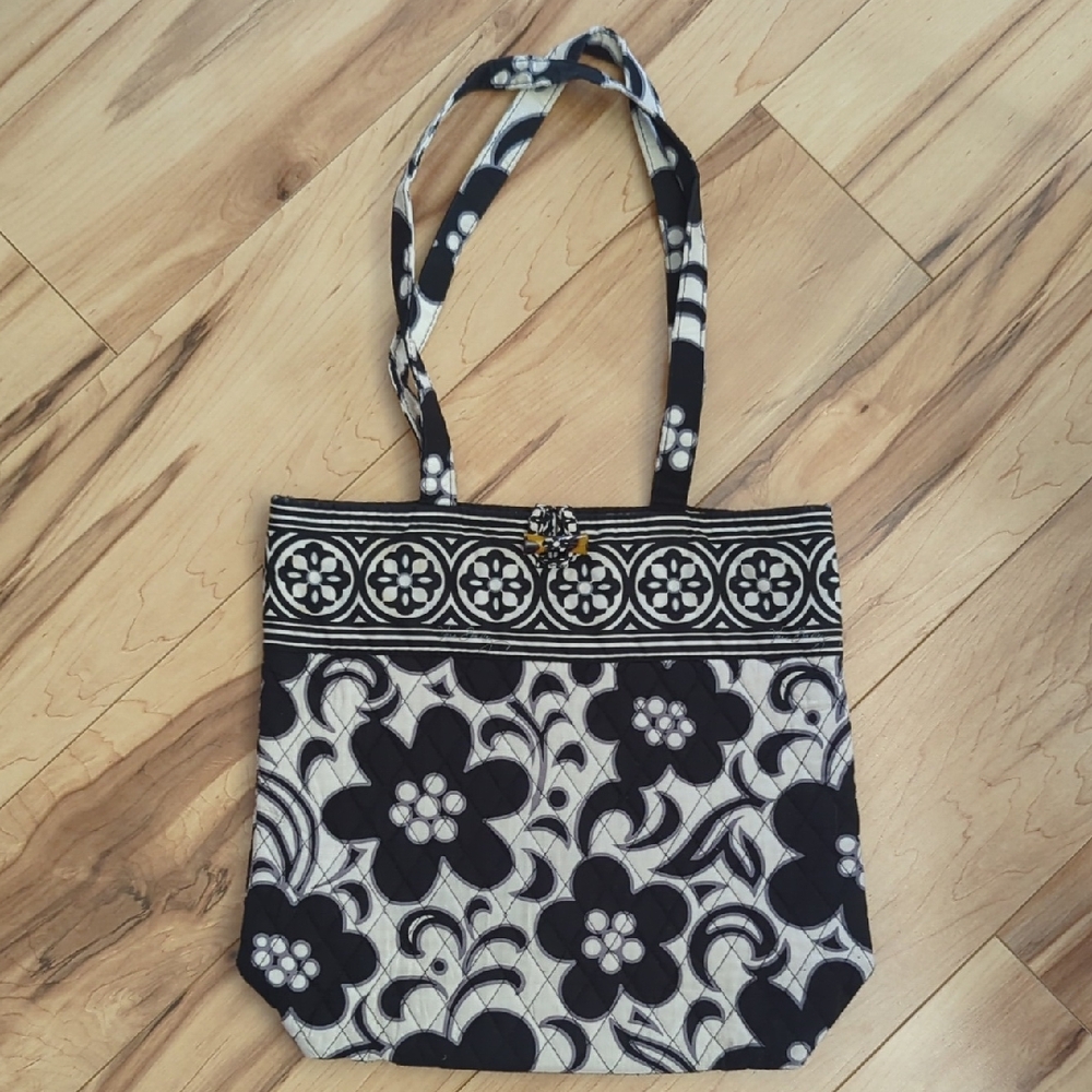 Vera Bradley Floral Black and White Tote Bag